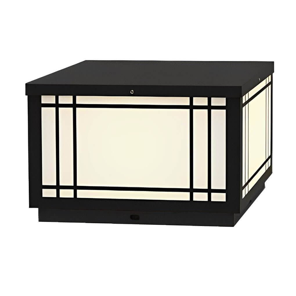 waterproof led solar fence post lights with remote retro grilles and 3 step dimming