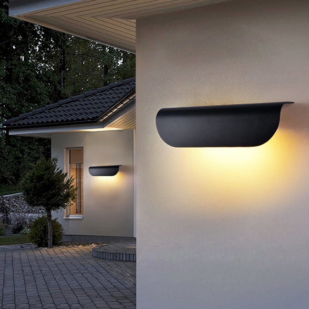 waterproof minimalist arc shaped wall lamp for indoor and outdoor corridors and staircases