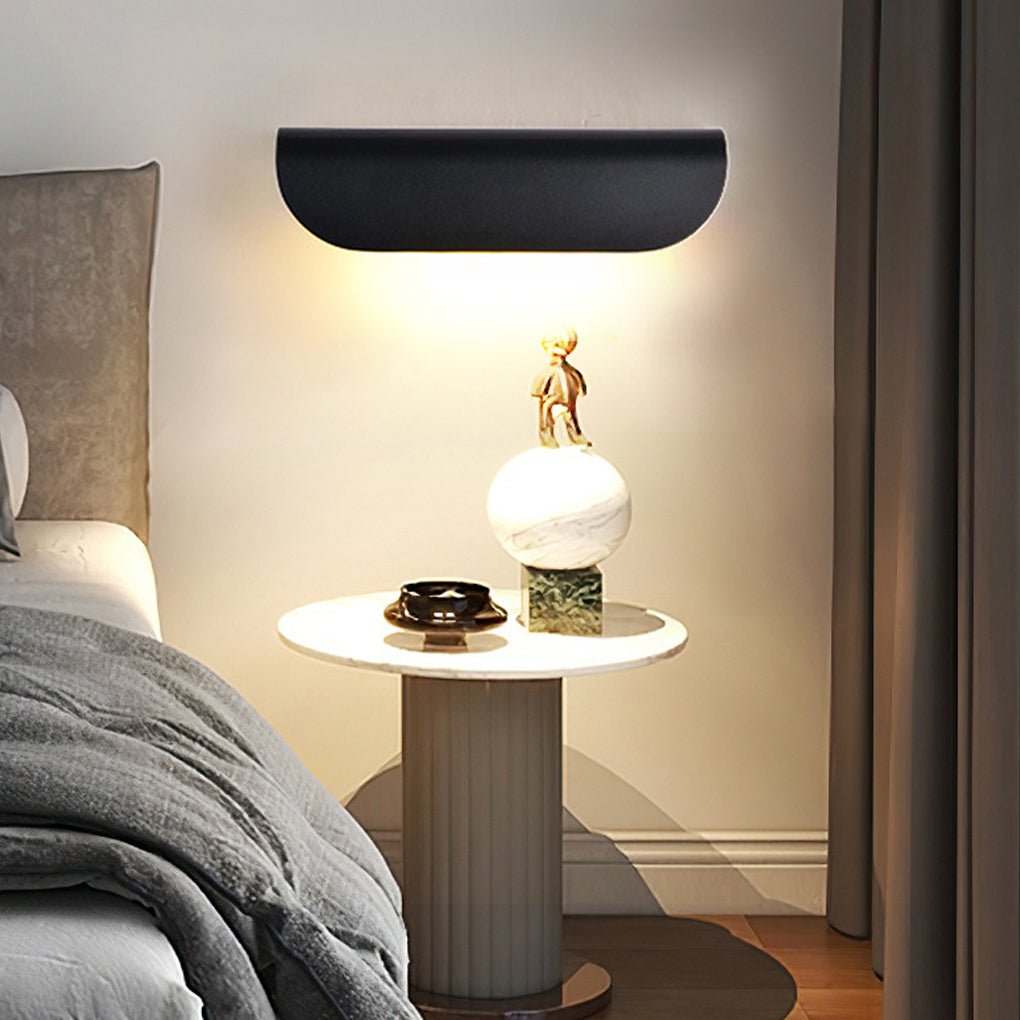 waterproof minimalist arc shaped wall lamp for indoor and outdoor corridors and staircases