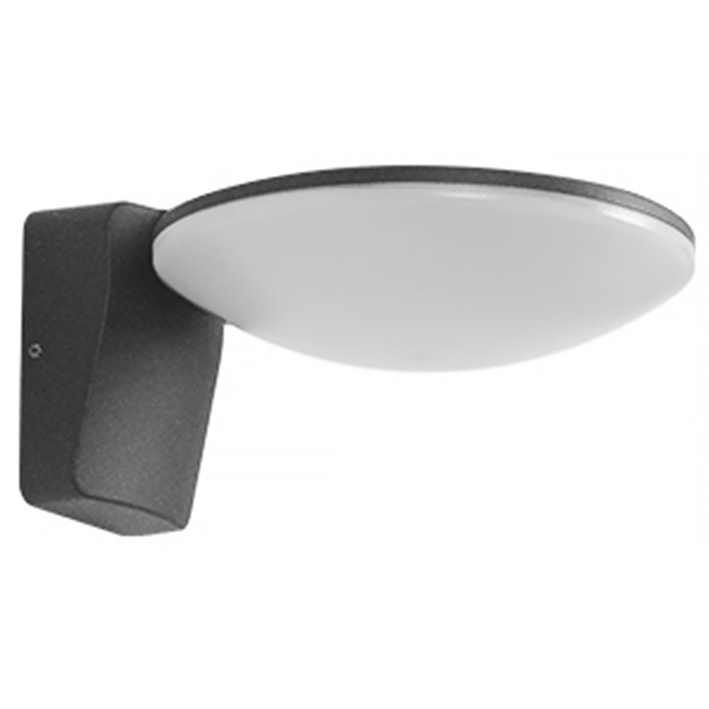 Circular Industrial Outdoor Wall Sconce — Aluminum Alloy & PC, Solar LED, IP54, Warm White 3000K