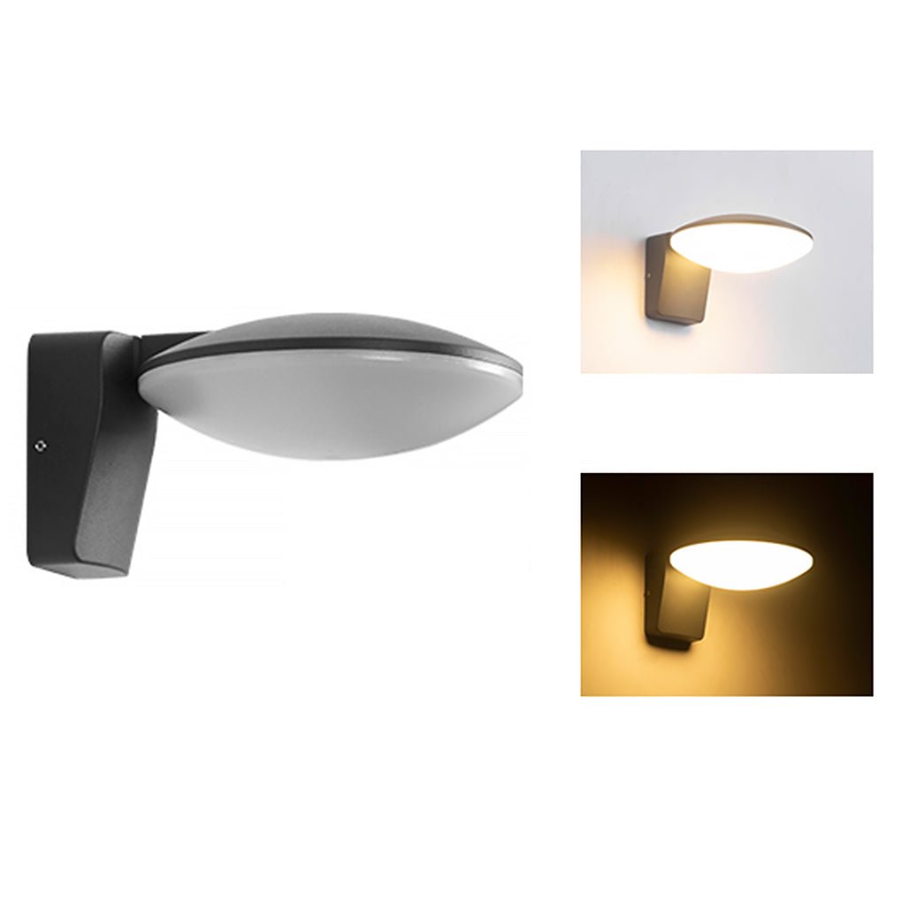 Circular Industrial Outdoor Wall Sconce — Aluminum Alloy & PC, Solar LED, IP54, Warm White 3000K