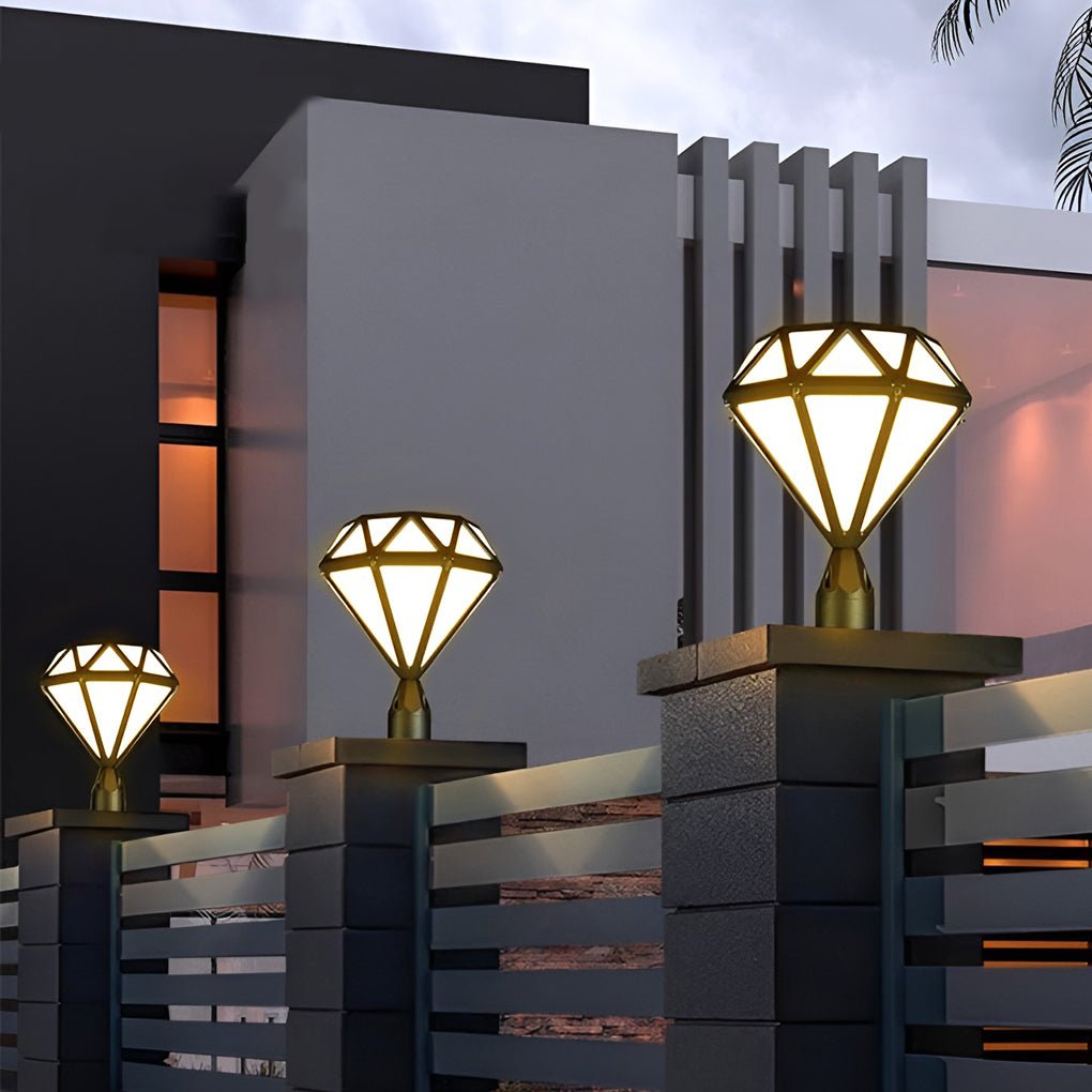waterproof outdoor diamond shaped led post lights for fences