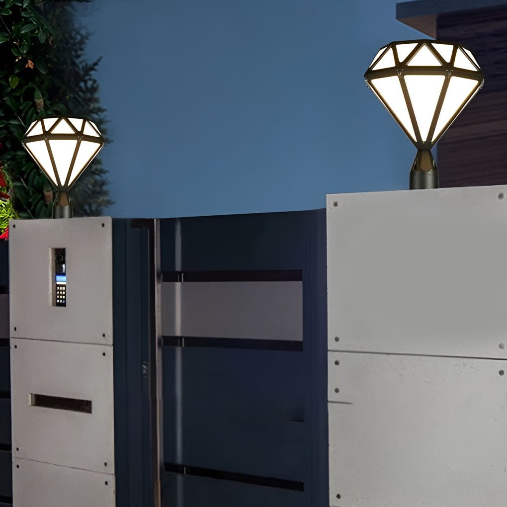 waterproof outdoor diamond shaped led post lights for fences