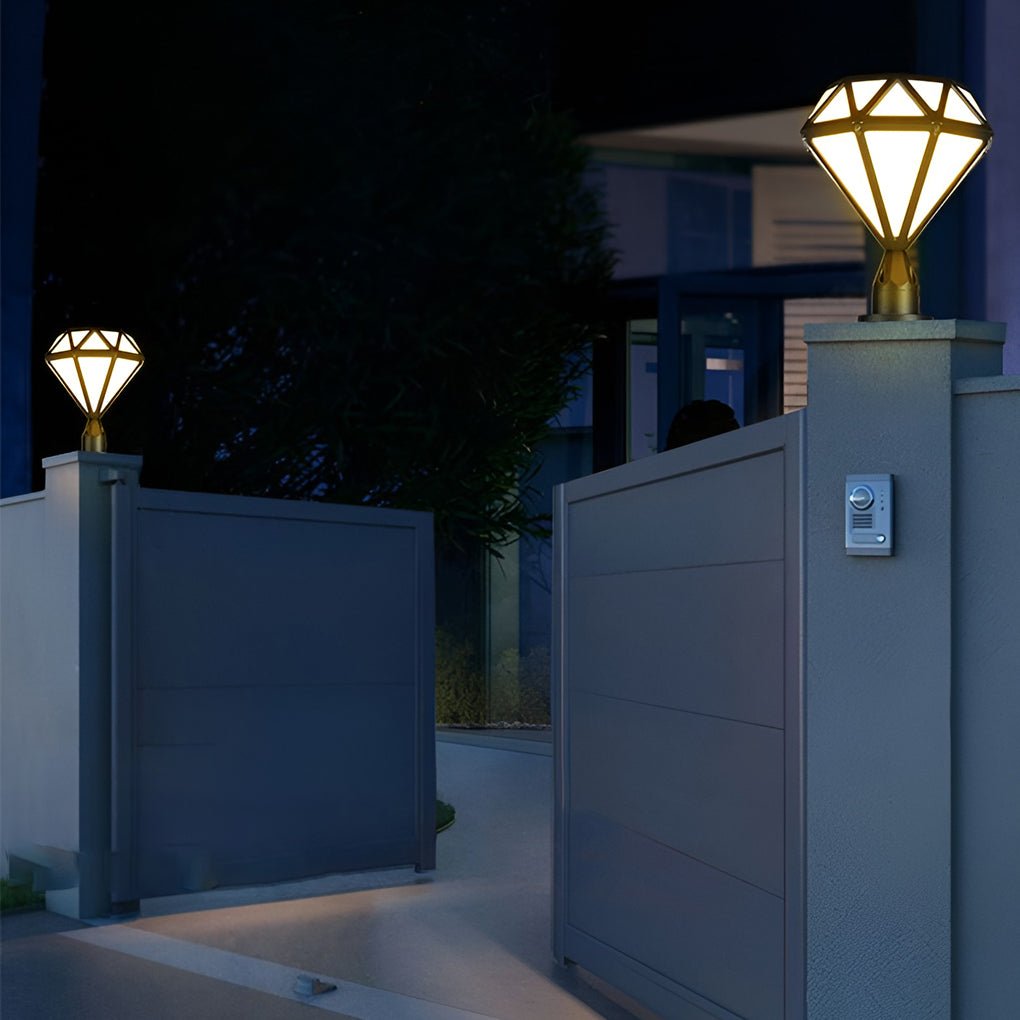 waterproof outdoor diamond shaped led post lights for fences