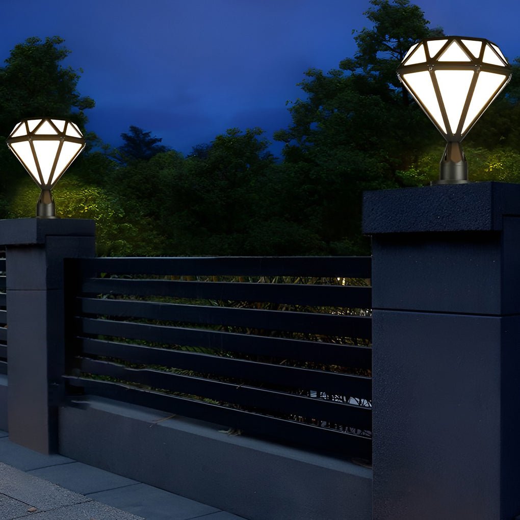waterproof outdoor diamond shaped led post lights for fences