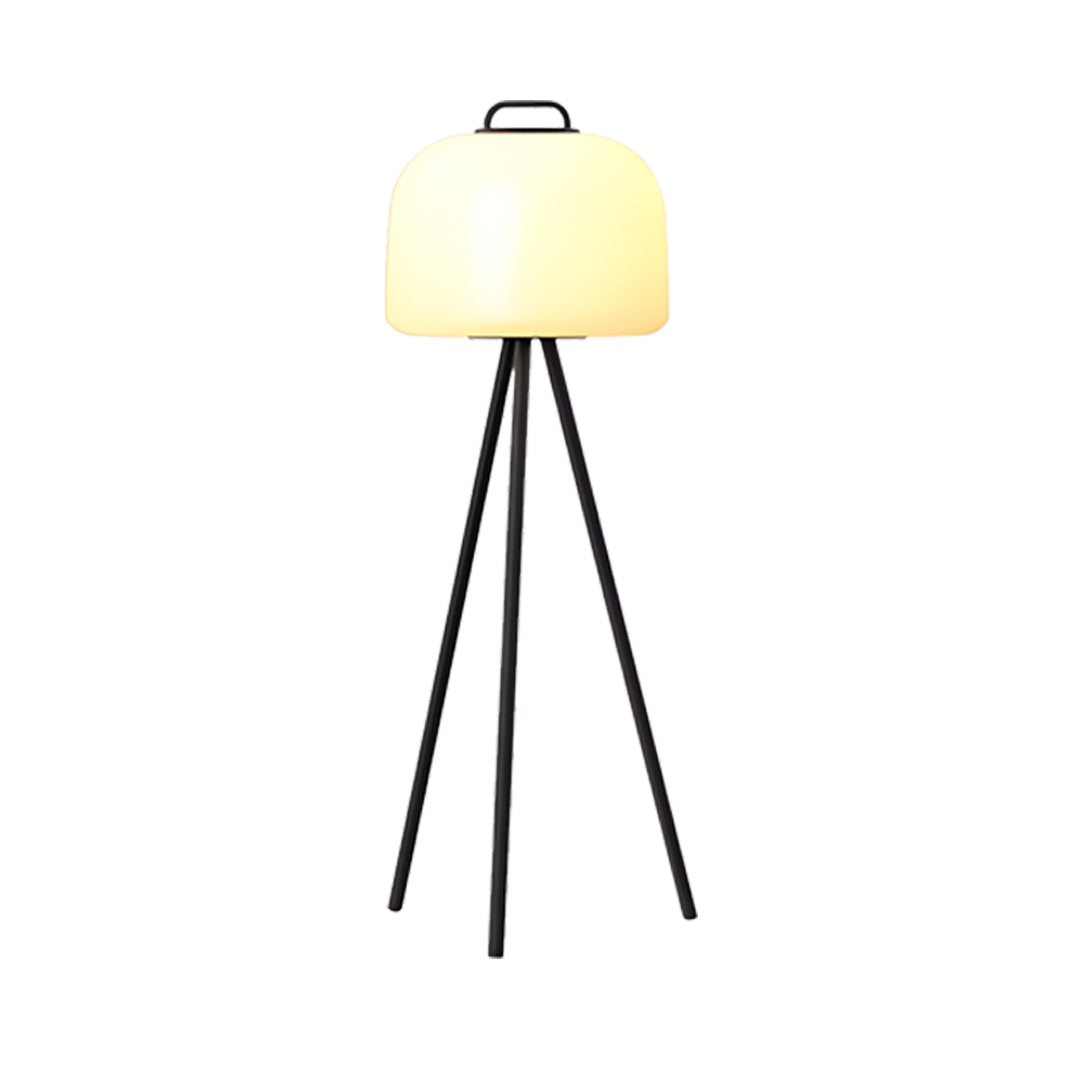 Minimalist Outdoor Floor Lamp — Stainless Steel & PE Shade, 12W LED, USB Rechargeable, IP65, 3 Heights