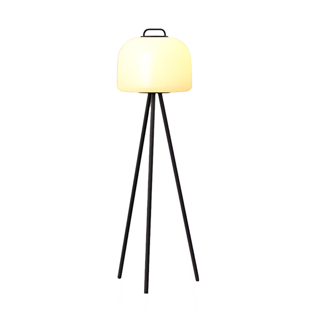Minimalist Outdoor Floor Lamp — Stainless Steel & PE Shade, 12W LED, USB Rechargeable, IP65, 3 Heights
