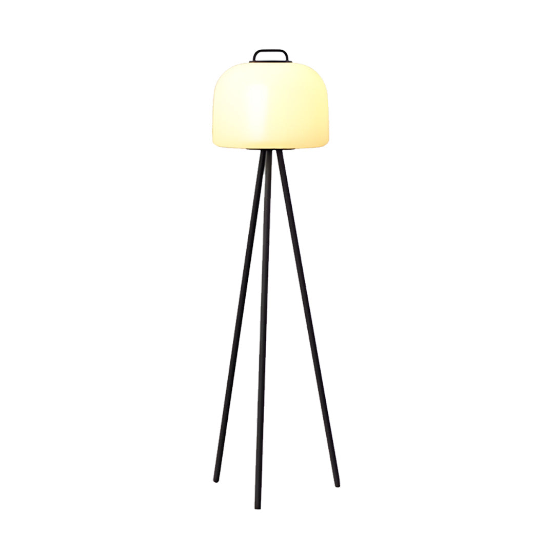 Minimalist Outdoor Floor Lamp — Stainless Steel & PE Shade, 12W LED, USB Rechargeable, IP65, 3 Heights