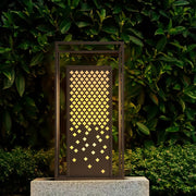 waterproof outdoor garden light with floral brown stainless steel design