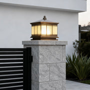 Retro Copper Solar Pillar Light — Solid Copper, Antique Bronze, E27, IP65 Weatherproof, Dual Power, 3 Sizes