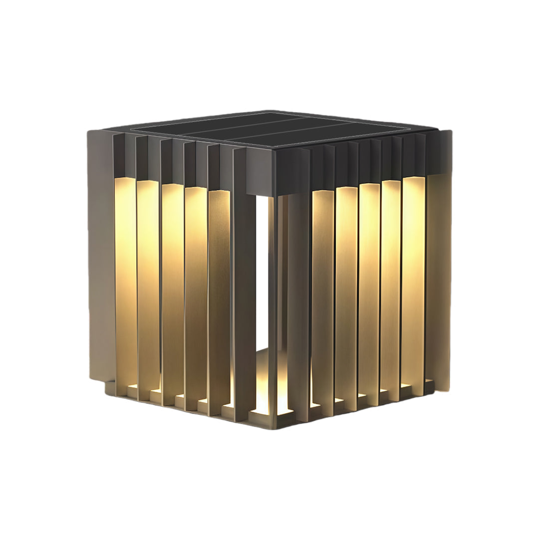 Minimalist Square Outdoor Pillar Light — Stainless Steel, LED, IP65, Solar / Hardwired, 3 Sizes