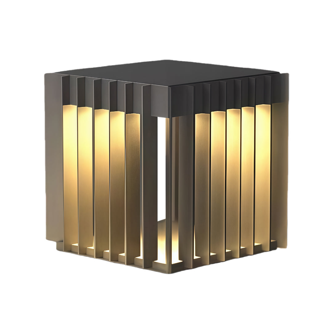 Minimalist Square Outdoor Pillar Light — Stainless Steel, LED, IP65, Solar / Hardwired, 3 Sizes