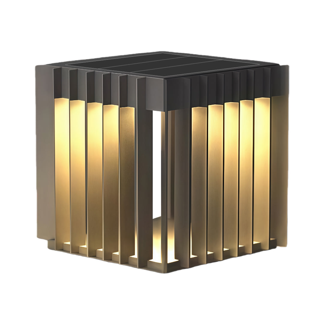 Minimalist Square Outdoor Pillar Light — Stainless Steel, LED, IP65, Solar / Hardwired, 3 Sizes