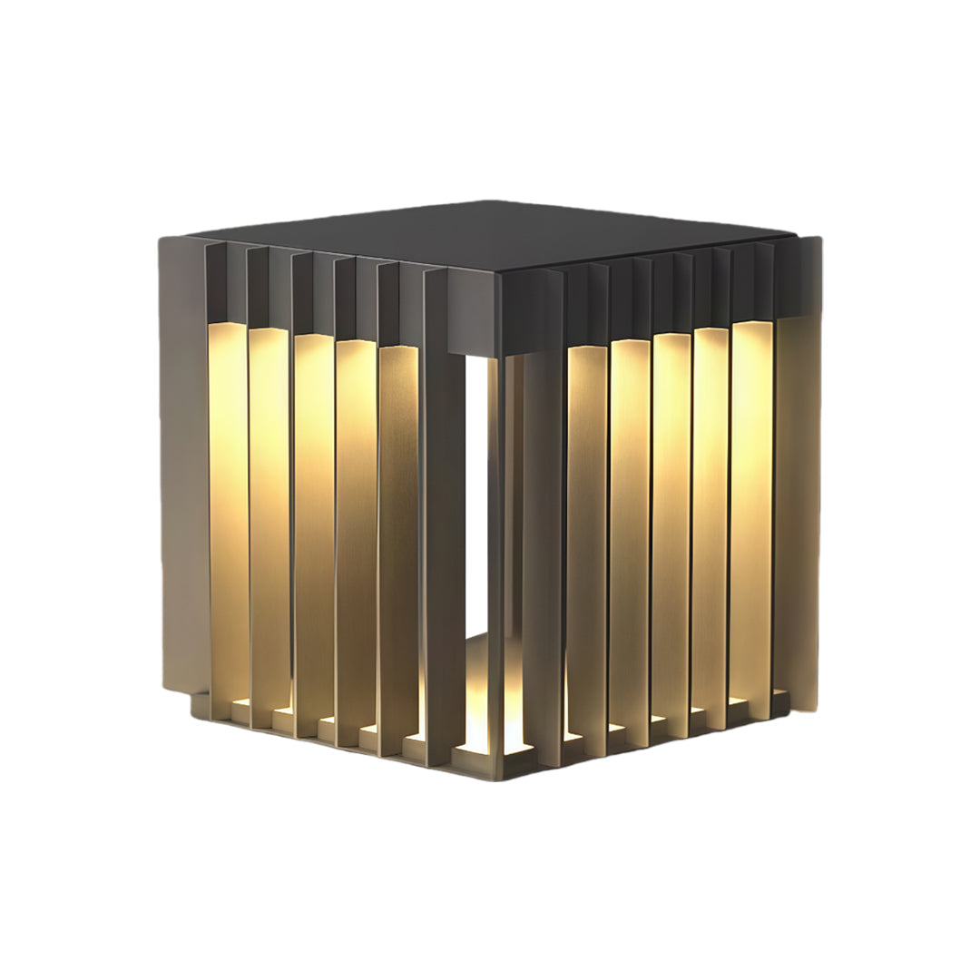 Minimalist Square Outdoor Pillar Light — Stainless Steel, LED, IP65, Solar / Hardwired, 3 Sizes