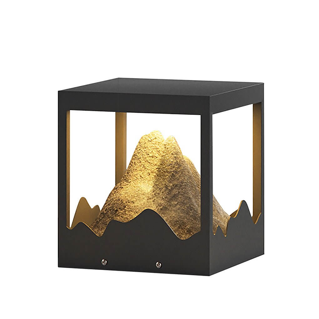 waterproof outdoor solar decorative column light for mountain landscapes