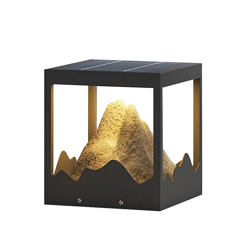 waterproof outdoor solar decorative column light for mountain landscapes