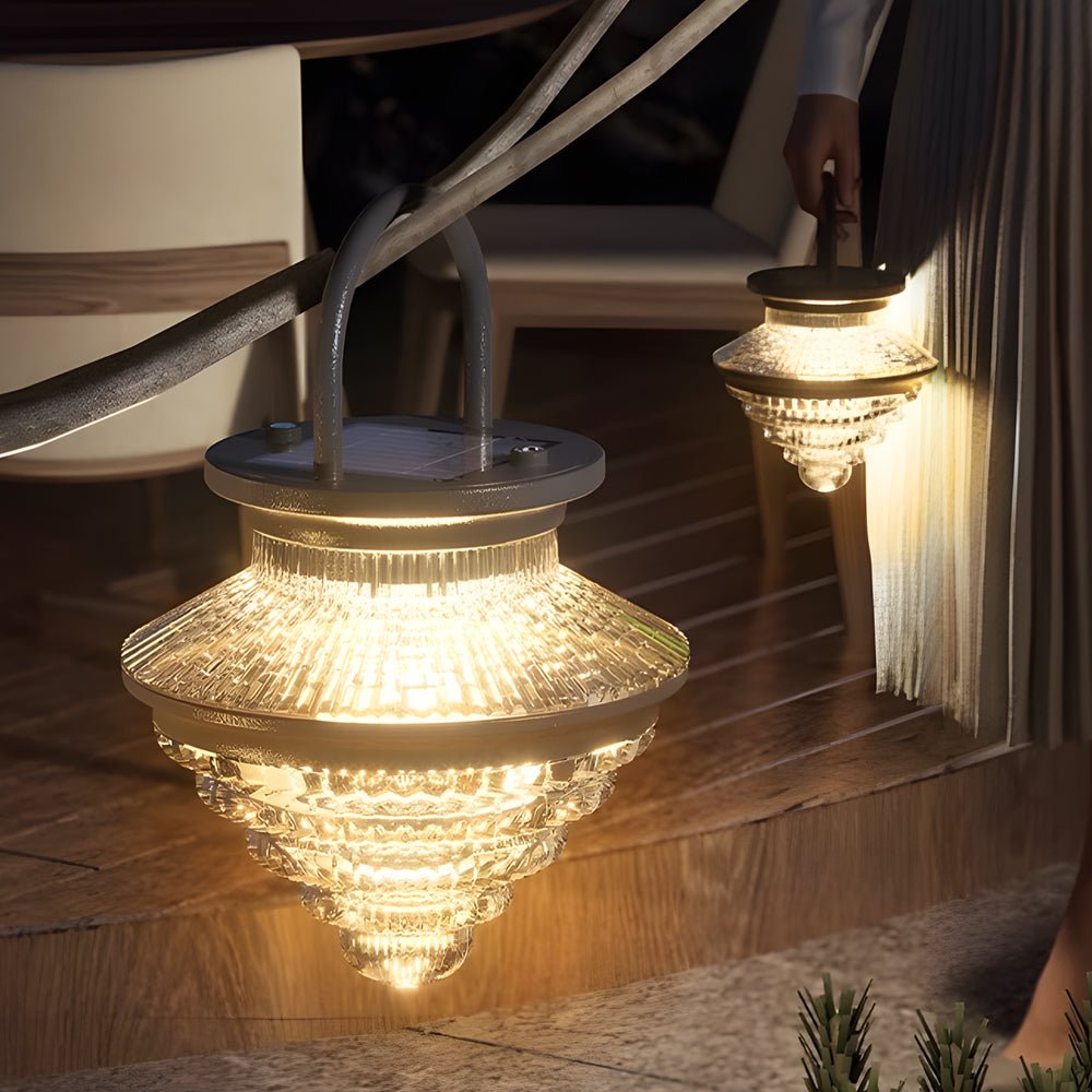 Portable Solar Outdoor Lantern — Aluminum & Acrylic, LED, 3-Step Dimming, USB Charging, IP65, 6.1" × 8.9"