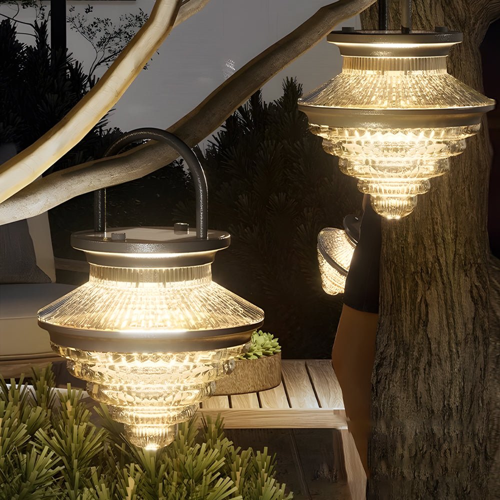 Portable Solar Outdoor Lantern — Aluminum & Acrylic, LED, 3-Step Dimming, USB Charging, IP65, 6.1" × 8.9"
