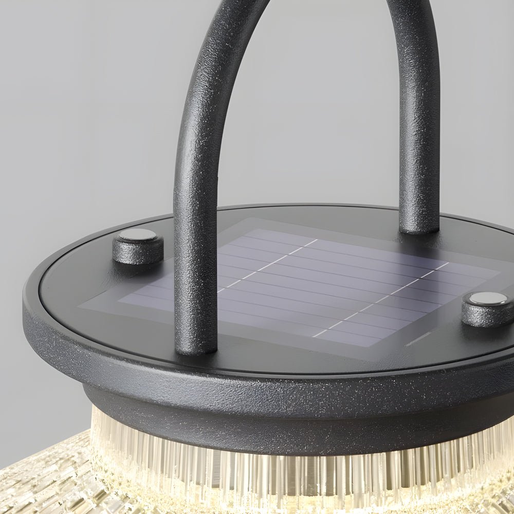 Portable Solar Outdoor Lantern — Aluminum & Acrylic, LED, 3-Step Dimming, USB Charging, IP65, 6.1" × 8.9"