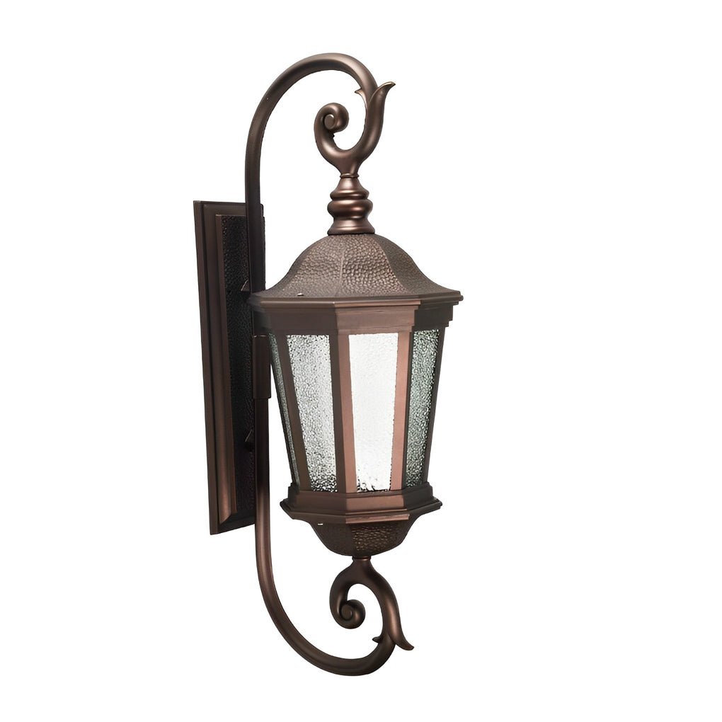 Retro Outdoor Wall Sconce — Die-Cast Aluminum and Glass, E27, Weatherproof, Bronze