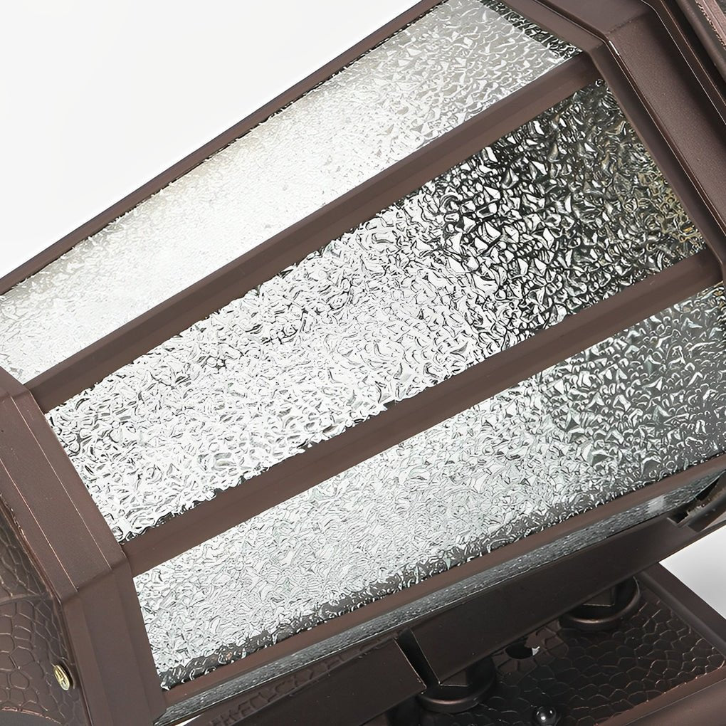 Retro Outdoor Wall Sconce — Die-Cast Aluminum and Glass, E27, Weatherproof, Bronze