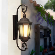 Retro Outdoor Wall Sconce — Die-Cast Aluminum and Glass, E27, Weatherproof, Bronze