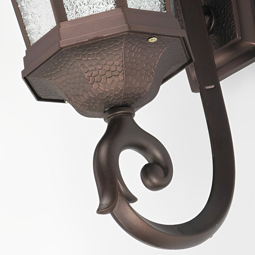 Retro Outdoor Wall Sconce — Die-Cast Aluminum and Glass, E27, Weatherproof, Bronze