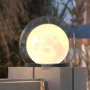 waterproof solar bubble lunar post light outdoor globe lantern for gates and landscape lighting