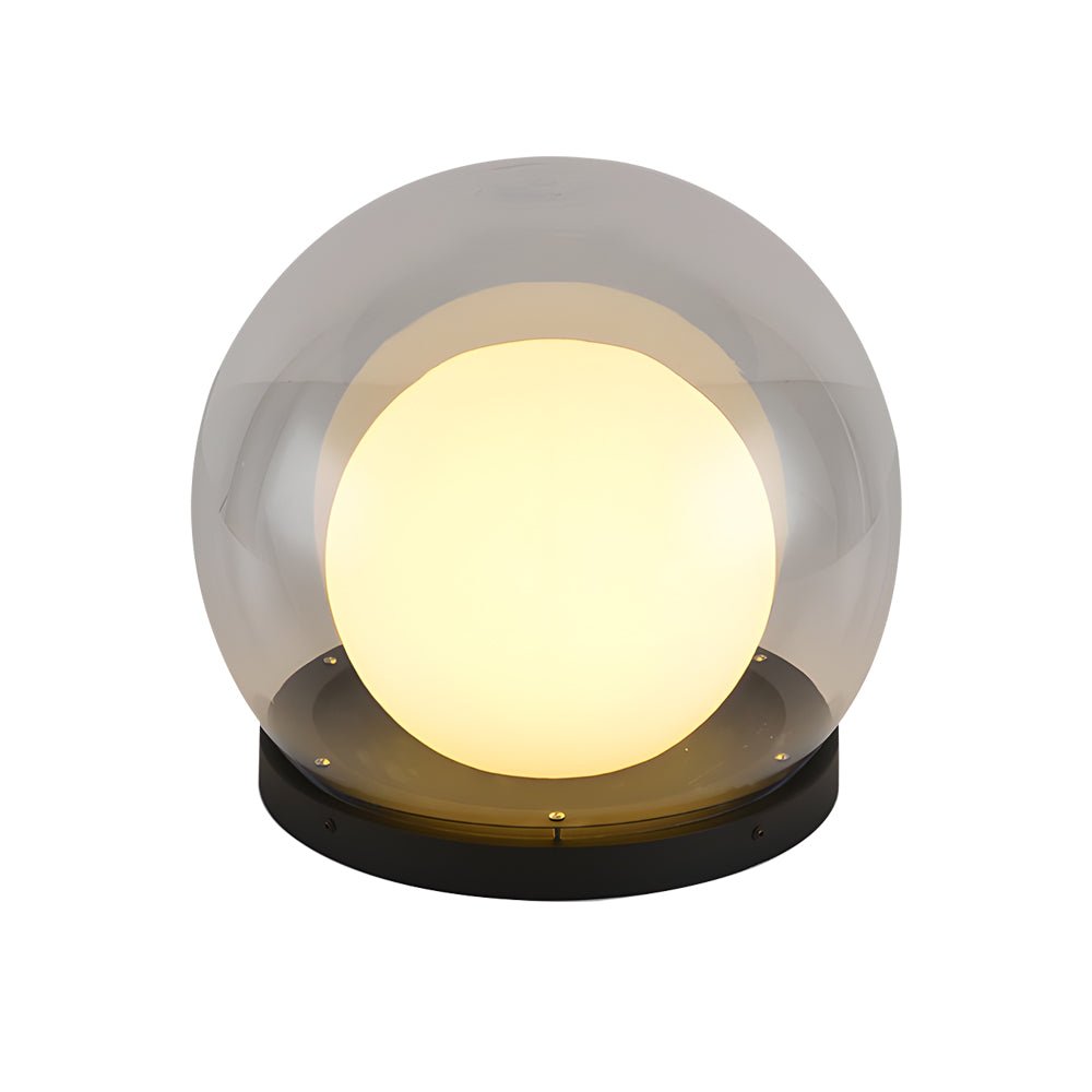 waterproof solar bubble lunar post light outdoor globe lantern for gates and landscape lighting