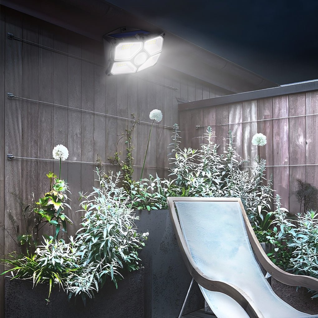 waterproof solar motion sensor led wall lamp outdoor garden sconces