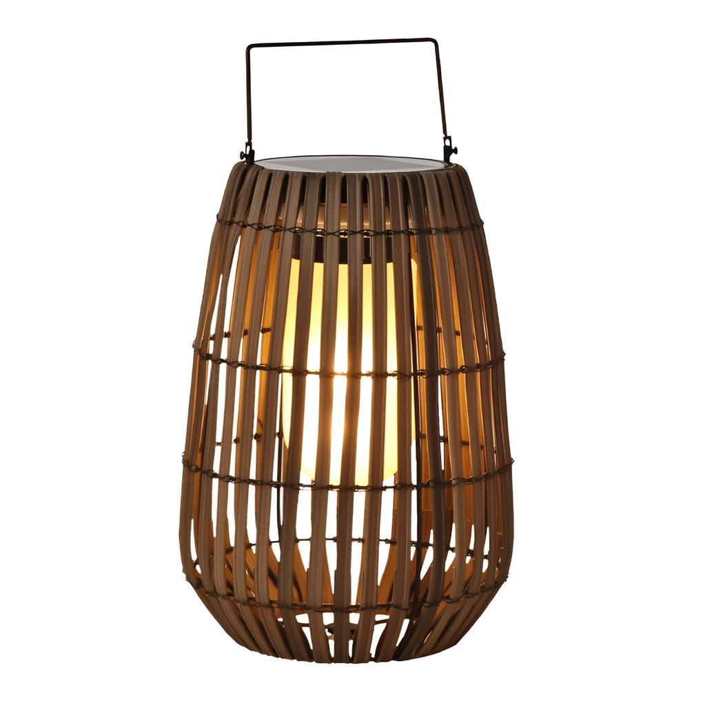 waterproof solar outdoor lights portable led lantern in rattan design