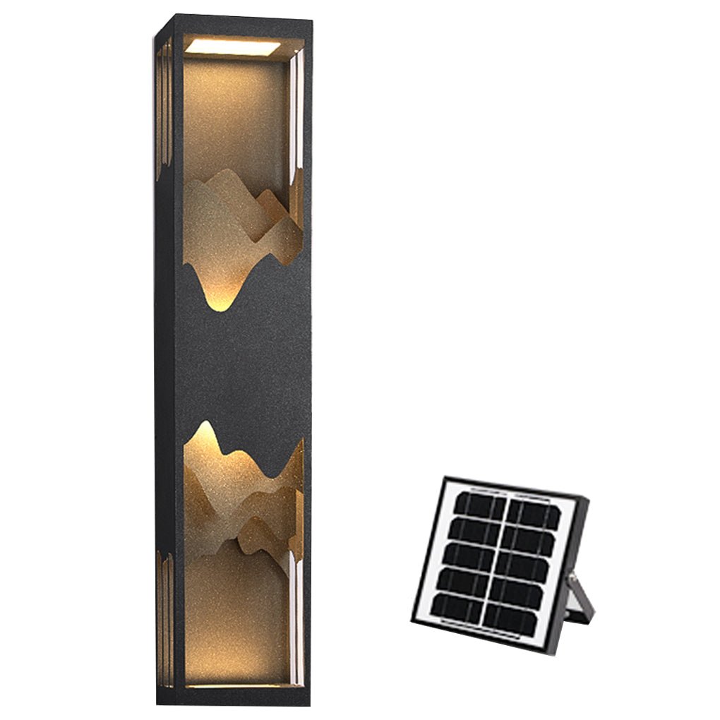 waterproof solar wall lamp with mountain scenery led up and down lighting for porches