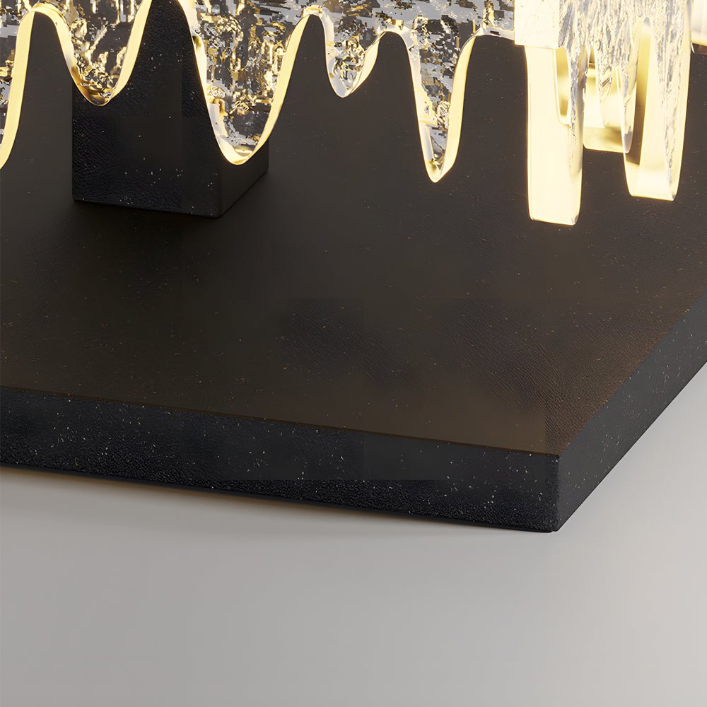 Modern Black Solar Fence Post Lights - Waterproof Square Creative Design