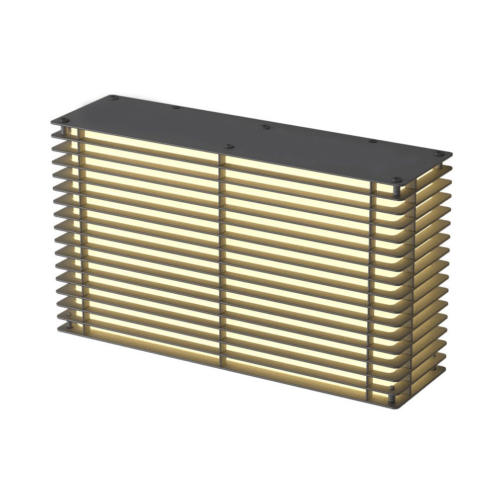 Modern Square-Grid Outdoor Wall Sconce — Stainless Steel & Iron, Solar / Hardwired, LED 3000K, IP65 Weatherproof