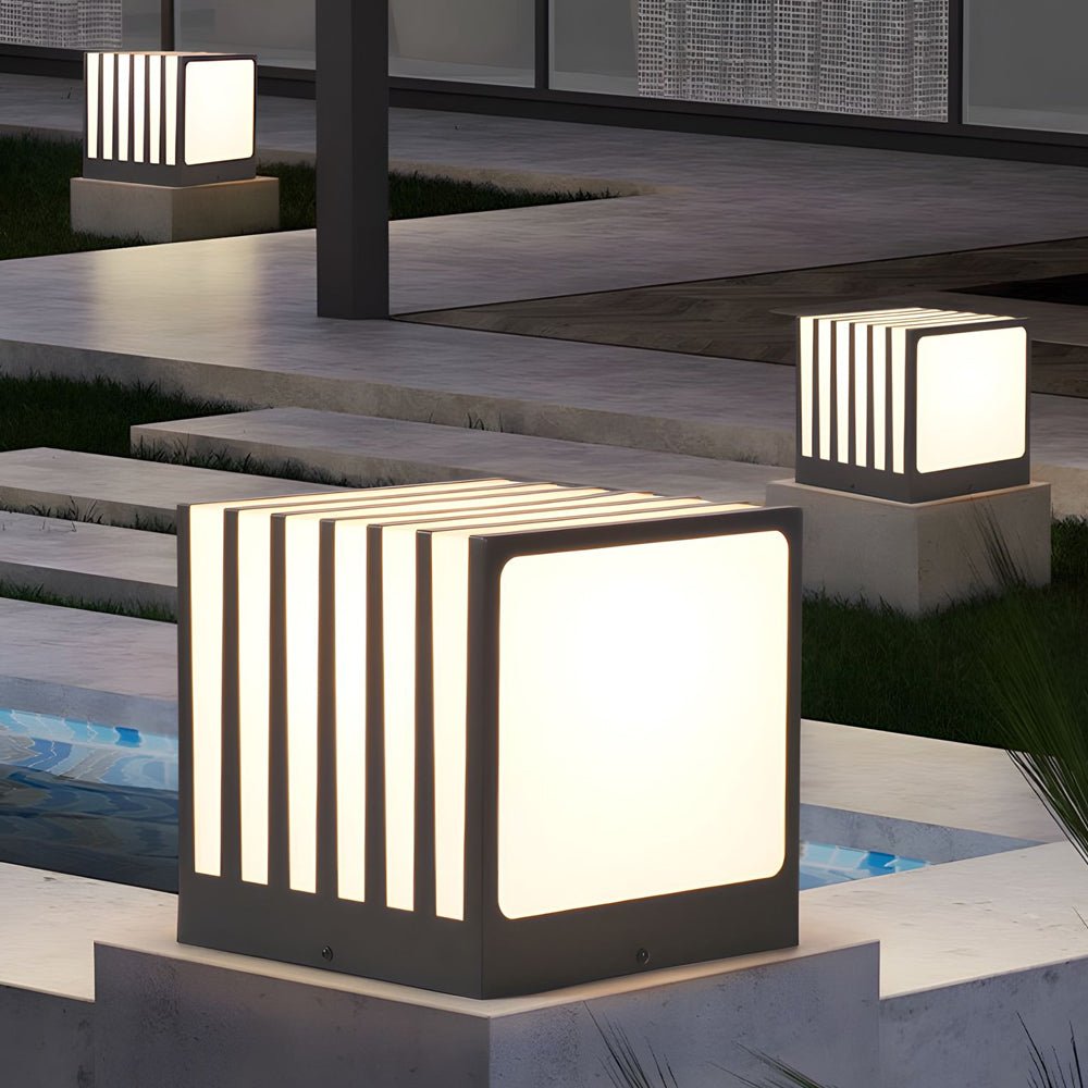 waterproof square outdoor column deck fence post light for your garden