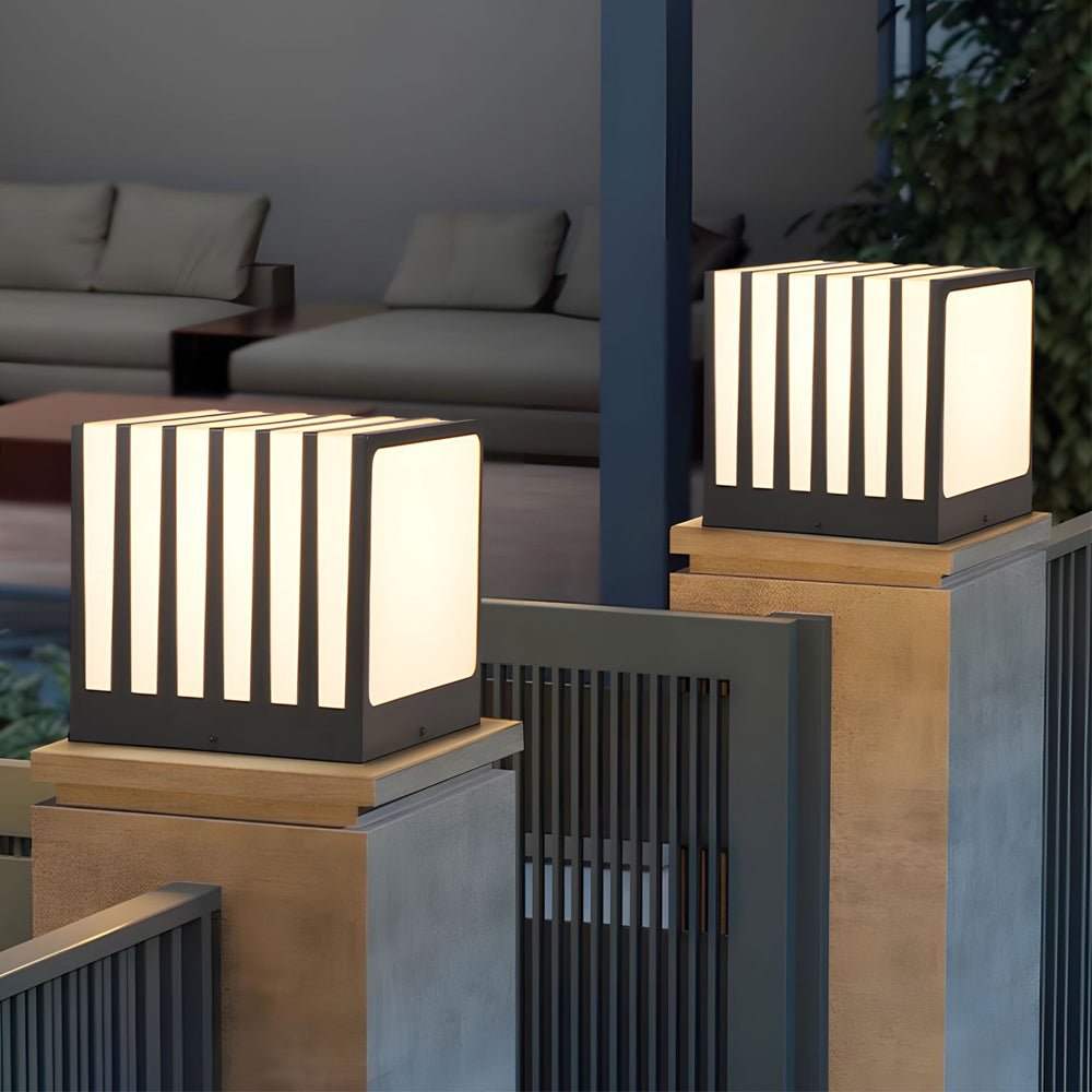 waterproof square outdoor column deck fence post light for your garden