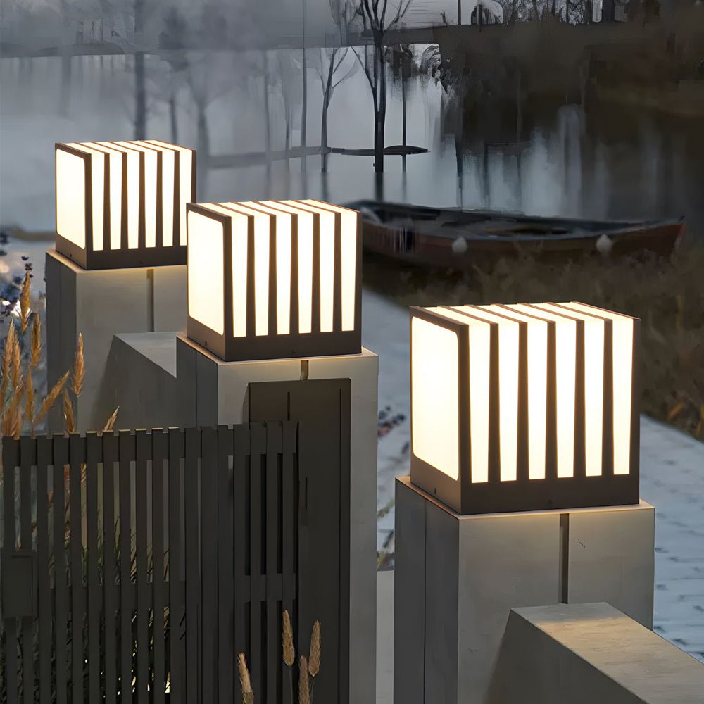 waterproof square outdoor column deck fence post light for your garden