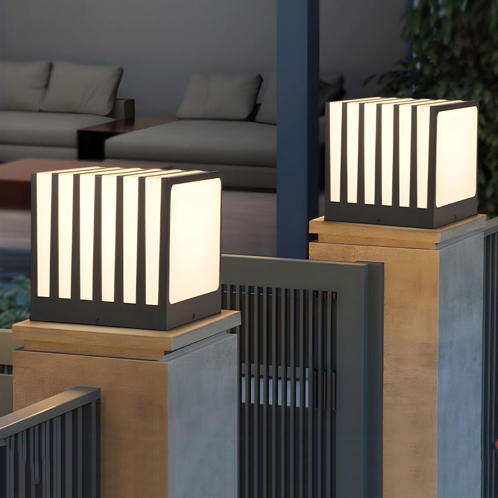 waterproof square outdoor column deck fence post light for your garden