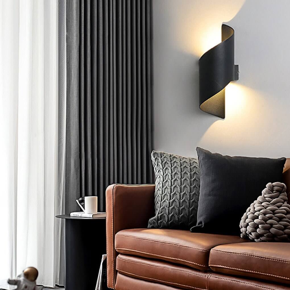 waterproof two way luminous wall light with unique spiral design for aisles and balconies