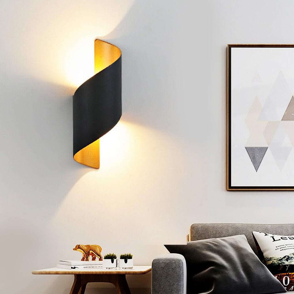 waterproof two way luminous wall light with unique spiral design for aisles and balconies
