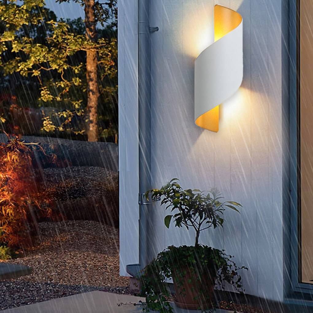 waterproof two way luminous wall light with unique spiral design for aisles and balconies