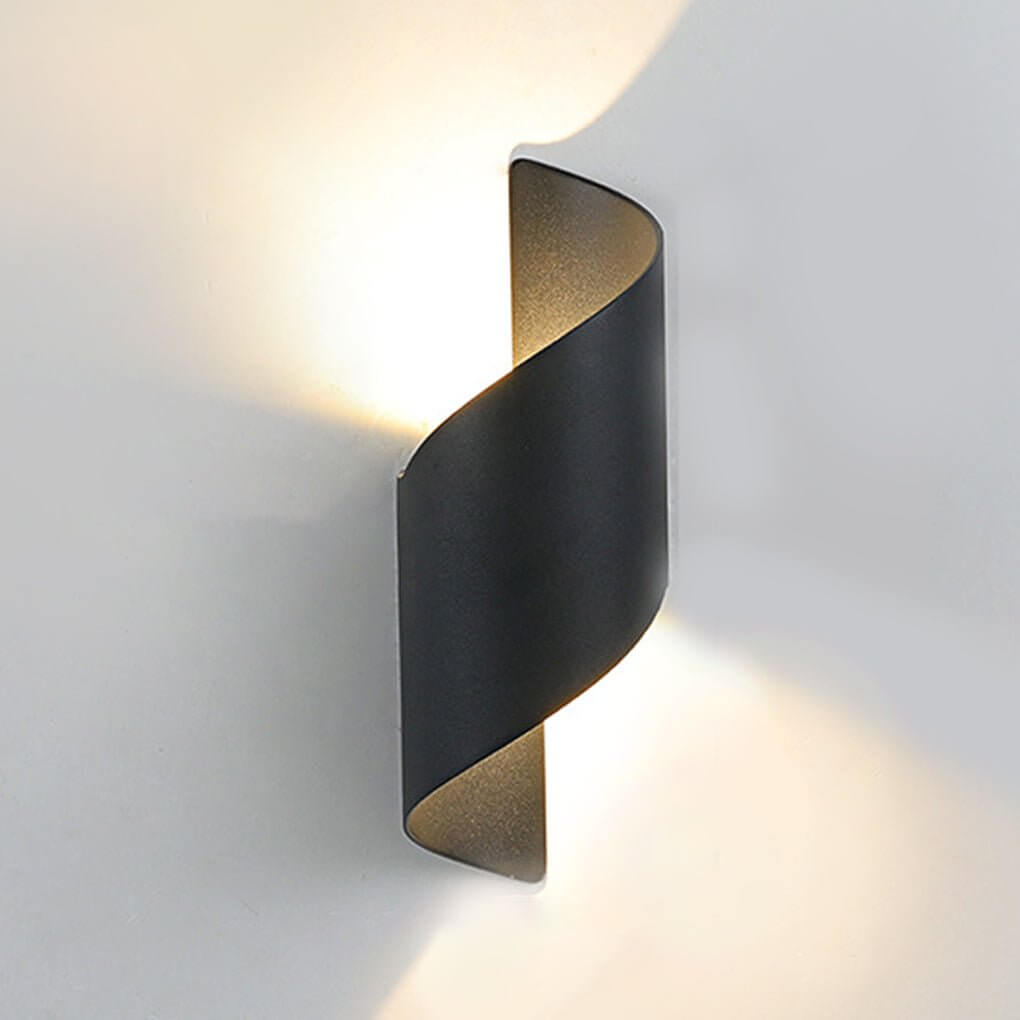 waterproof two way luminous wall light with unique spiral design for aisles and balconies