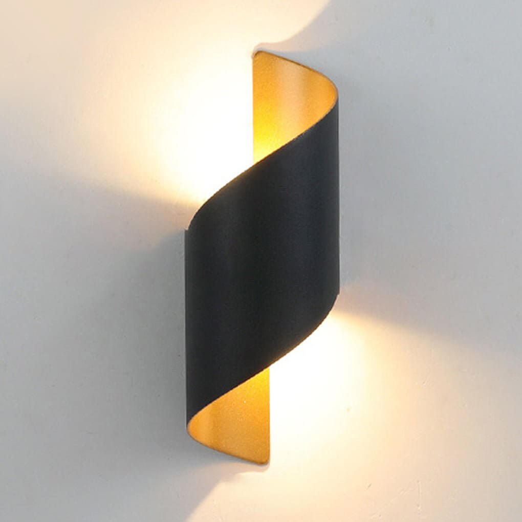 waterproof two way luminous wall light with unique spiral design for aisles and balconies