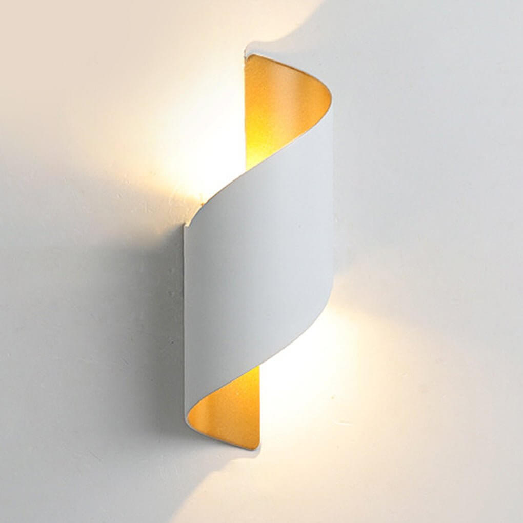 waterproof two way luminous wall light with unique spiral design for aisles and balconies