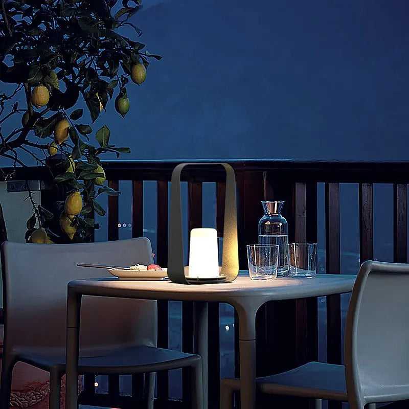 Modern Outdoor Portable LED Table Lamp - Waterproof and USB Rechargeable Luxe