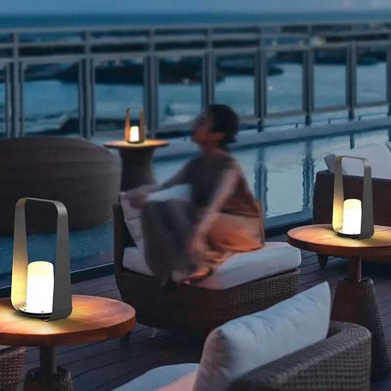 Modern Outdoor Portable LED Table Lamp - Waterproof and USB Rechargeable Luxe