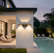 Seagull Wave Up/Down Outdoor Wall Sconce — Die-Cast Aluminum, 3-Light, IP65, Black or White