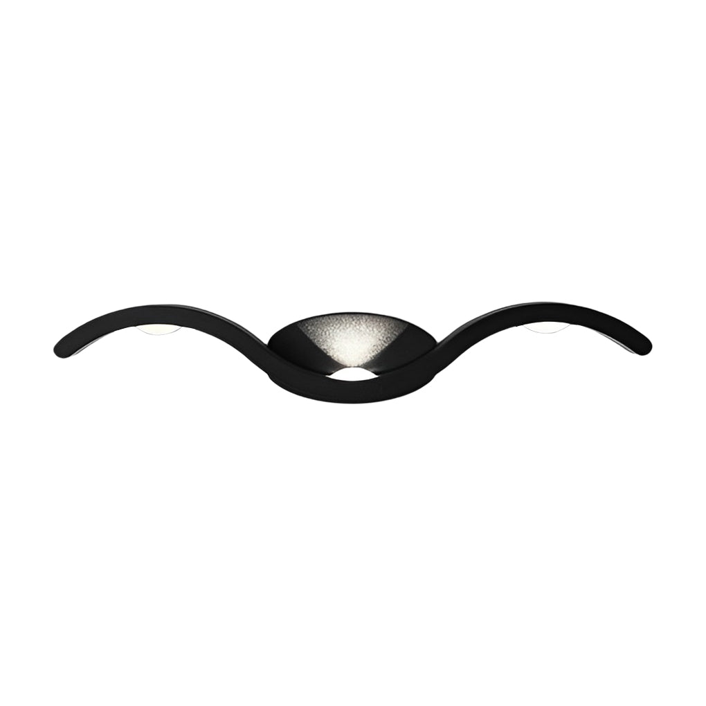 Seagull Wave Up/Down Outdoor Wall Sconce — Die-Cast Aluminum, 3-Light, IP65, Black or White