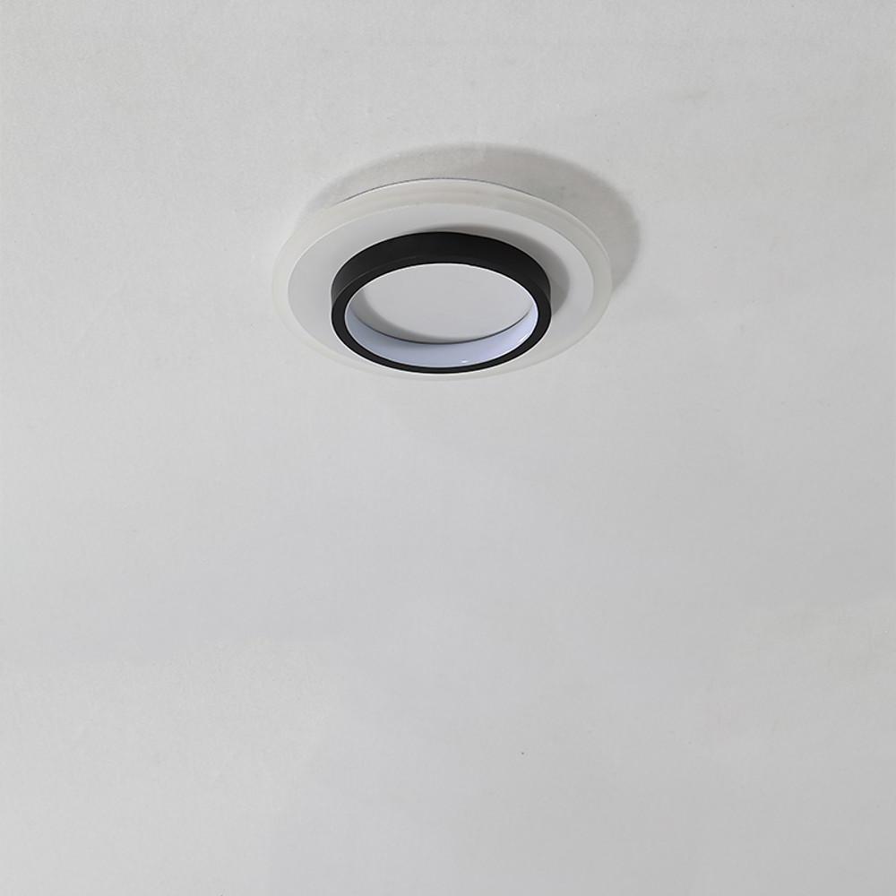 Three-Circle Layered Ring Flush-Mount Ceiling Light — Metal and Acrylic, LED, 20W, 3000K / 6500K