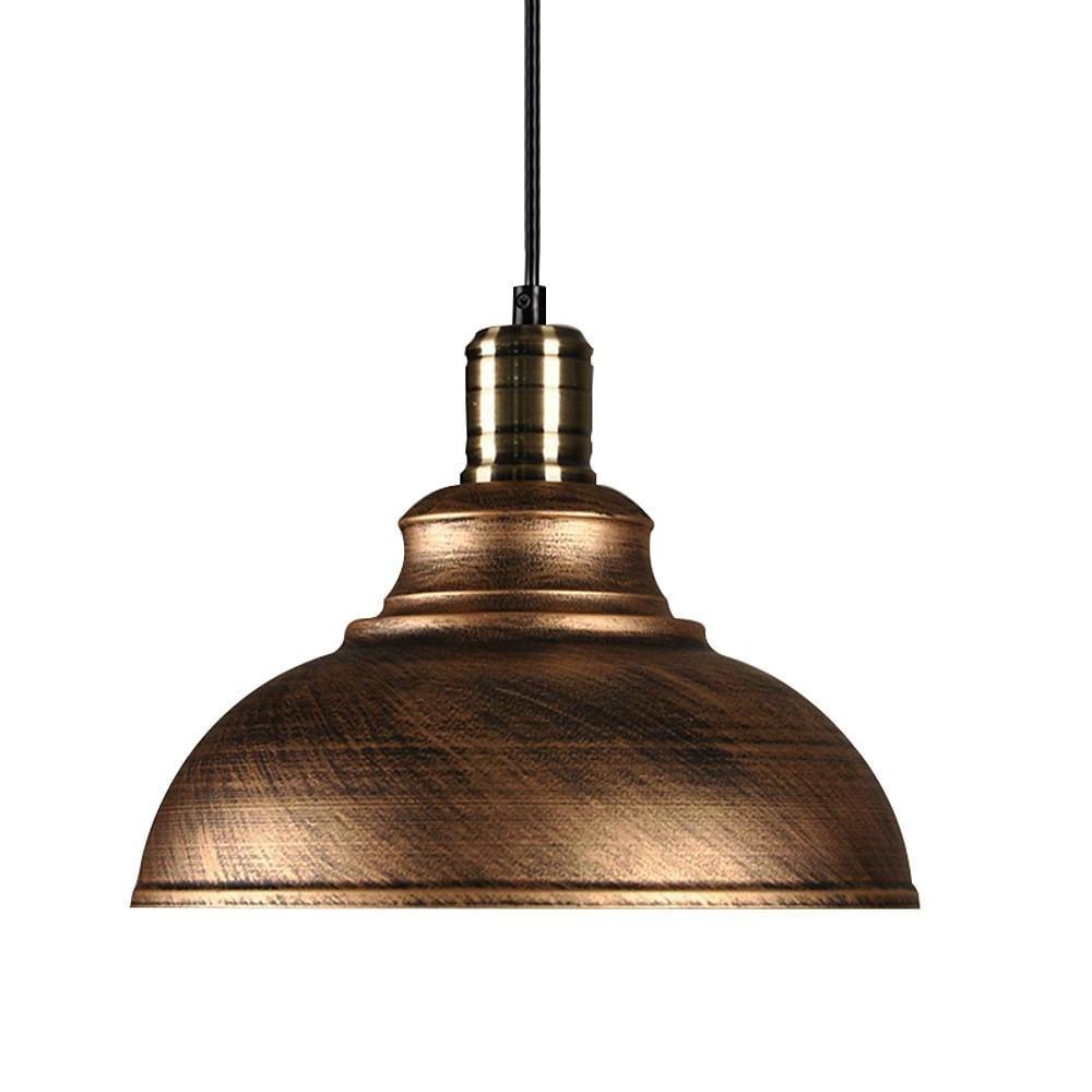 Vintage Semi-Globe Pendant Light — Metal, Industrial, 11" / 14" / 16", 59" Adjustable Cord